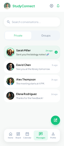 StudyConnect Messages Screenshot