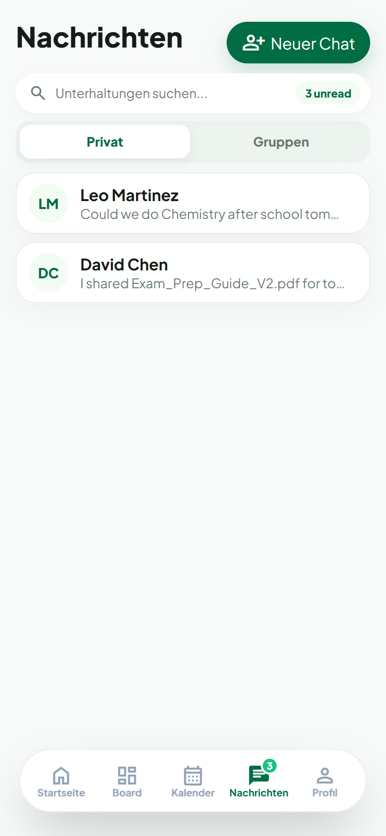 StudyConnect: Nachrichten